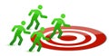 Team running to target illustration design