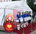 The team of Russian women drummers