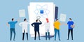 team of scientist working teamwork on data science big data database molecular particle Royalty Free Stock Photo
