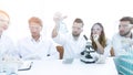 Team of scientists working together at the laboratory Royalty Free Stock Photo