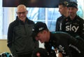 Team Sky cycling Manager Dave Brailsford and riders Royalty Free Stock Photo