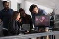 Team of software developers having web server hacked Royalty Free Stock Photo