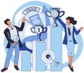 Team solving problems Solve business problem, cooperation or collaboration in company to achieve business success
