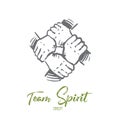 Team spirit, together, connection, partnership concept. Hand drawn isolated vector.