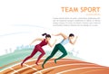 Team sport. Sport running and competition concept. Vector illustration