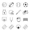 Team sports icons set Royalty Free Stock Photo