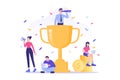 Team success concept. Team leader and co workers celebrating victory. Success business and teamwork. Symbol of successful team Royalty Free Stock Photo