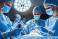 Team surgeon at work on operating in hospital Ai photo Royalty Free Stock Photo