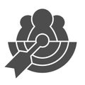 Team target solid icon. Business goal, collective achievement symbol, glyph style pictogram on white background