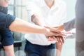 Team teamwork business join hand together concept Royalty Free Stock Photo