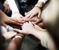 Team Teamwork Join Hands Partnership Concept Royalty Free Stock Photo