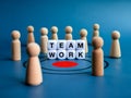 Team, teamwork, leadership and family business concepts. Words \