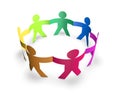 Team, togetherness and multiplicity concept with 3d colorful people in ring isolated on whit.