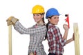 A team of tradeswomen Royalty Free Stock Photo