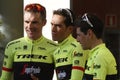 Team Trek Segafredo with Alberto Contador before training