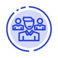 Team, User, Manager, Squad Blue Dotted Line Line Icon