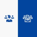 Team, User, Manager, Squad Line and Glyph Solid icon Blue banner Line and Glyph Solid icon Blue banner