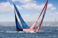 Team Vestas fighting against Team Dongfeng in start Leg 1 Alicante-Lisbon