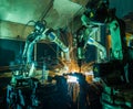 Team welding Robot Royalty Free Stock Photo