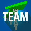 Team Word Long Shadow People Working Together Lift Arrow Royalty Free Stock Photo