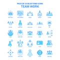 Team Work Blue Tone Icon Pack - 25 Icon Sets