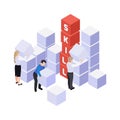 Team Work Isometric Concept Royalty Free Stock Photo