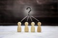 Team work, business Multiethnic group of thinking people with question mark concept, standing in a row, identity and equality Royalty Free Stock Photo