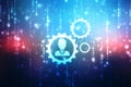 Gear and business man icon on the technology background, Team work concept Royalty Free Stock Photo