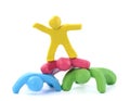 Team work four colorful Royalty Free Stock Photo