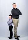 Team work. happy child with father. business partner. childhood. parenting. fathers day. family day. father and son in Royalty Free Stock Photo