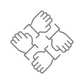 Team work line icon. Solidarity, unity symbol