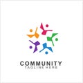 Team Work Logo Design. Social Network Family Friends icon Royalty Free Stock Photo