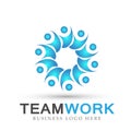 Team work logo partnership education celebration group work people symbol icon vector designs on white background