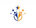 team work logo, partnesrship, education, celebration people icon symbol Royalty Free Stock Photo