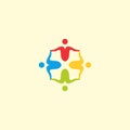 Team Work Logo Vector. Human Logo. People Abstract Icon Royalty Free Stock Photo