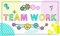 Team Work Poster and Icons Vector Illustration Royalty Free Stock Photo