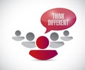 Team work with think different message. Royalty Free Stock Photo