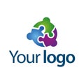 Team working together. Group of People. team work. logo vector. Royalty Free Stock Photo