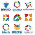 Team working together. Group of People. team work. logo vector. Royalty Free Stock Photo