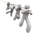 Team Working Together Pulling Rope Cooperation Teamwork Employee Royalty Free Stock Photo