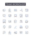 Team workshop line icons collection. Group brainstorm, Joint venture, Collective effort, Mutual collaboration, Partner