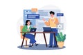 Team writes code programming for app or website