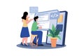 Team Writes Code Programming For App Or Website