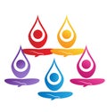 Team of yoga people logo