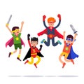 Team of young superhero boys