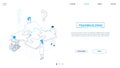 Teambuilding - line design style isometric web banner