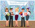 Teambuilding Concept. Vector Flat Illustration.