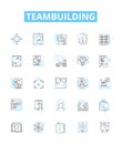 Teambuilding vector line icons set. Teamwork, Collaboration, Problem-solving, Communication, Constructive, Interaction