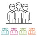 Teamleader Business People icons in thin line Style and flat Design