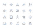 Teammates line icons collection. Collaboration , Unity , Synergy , Support , Communication , Trust , Empathy vector and